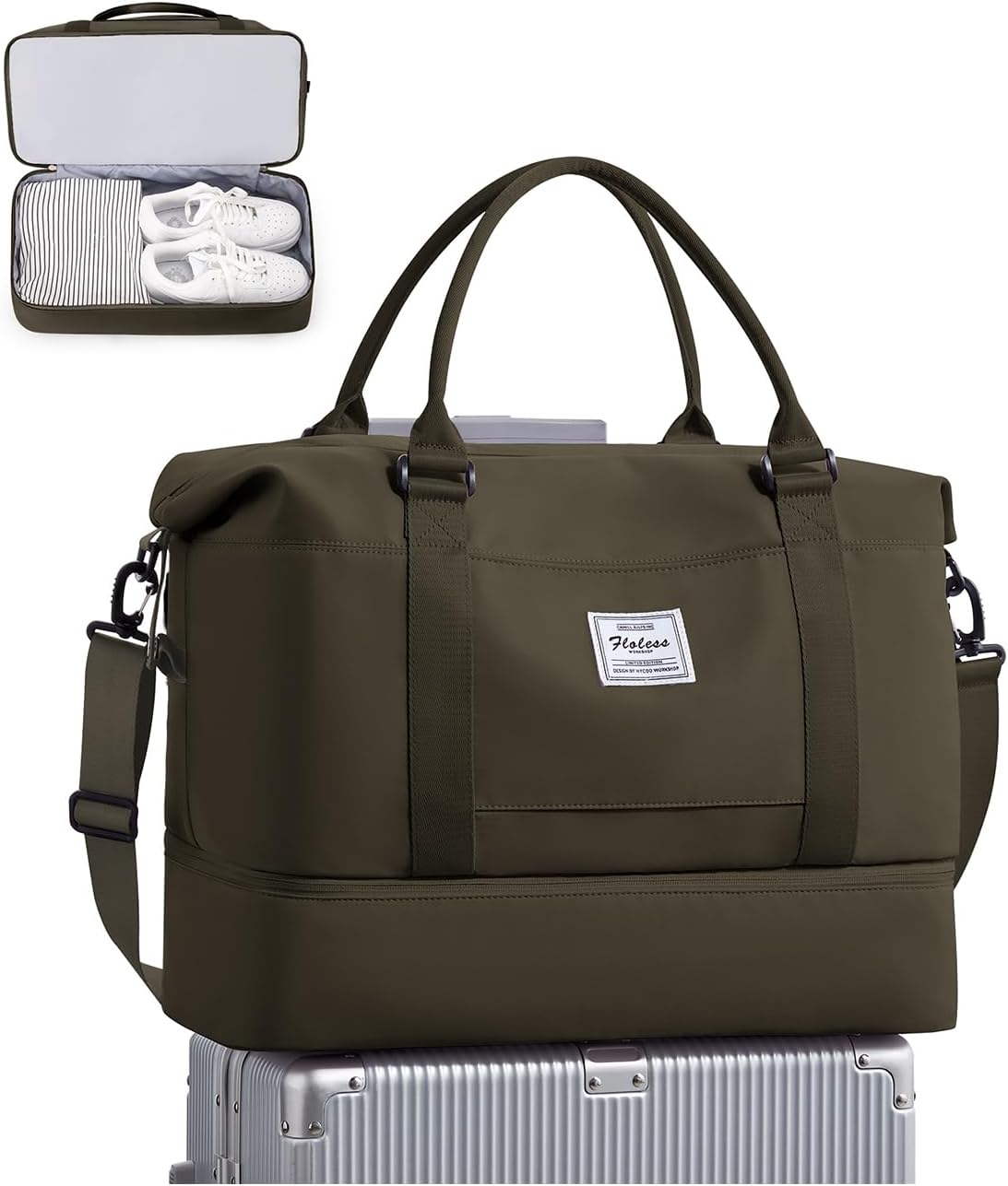 Travel Duffel Bag, Sports Tote Gym Bag, Shoulder Weekender Overnight Bag for Women - Colors B