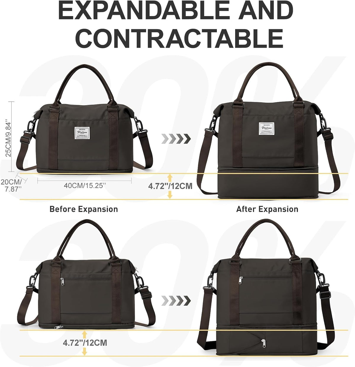 Travel Duffel Bag, Sports Tote Gym Bag, Shoulder Weekender Overnight Bag for Women - Colors B
