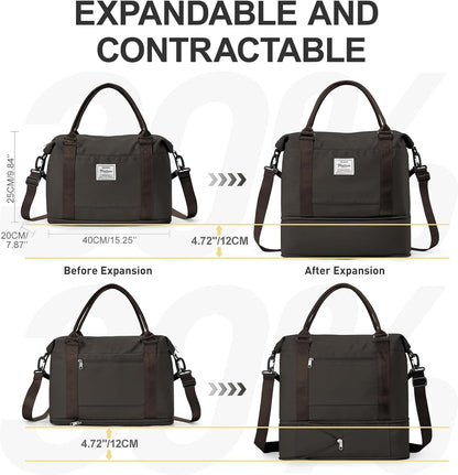 Travel Duffel Bag, Sports Tote Gym Bag, Shoulder Weekender Overnight Bag for Women - Colors B