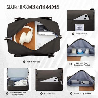 Travel Duffel Bag, Sports Tote Gym Bag, Shoulder Weekender Overnight Bag for Women - Colors B