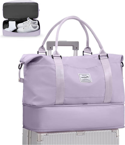 Travel Duffel Bag, Sports Tote Gym Bag, Shoulder Weekender Overnight Bag for Women - Colors B