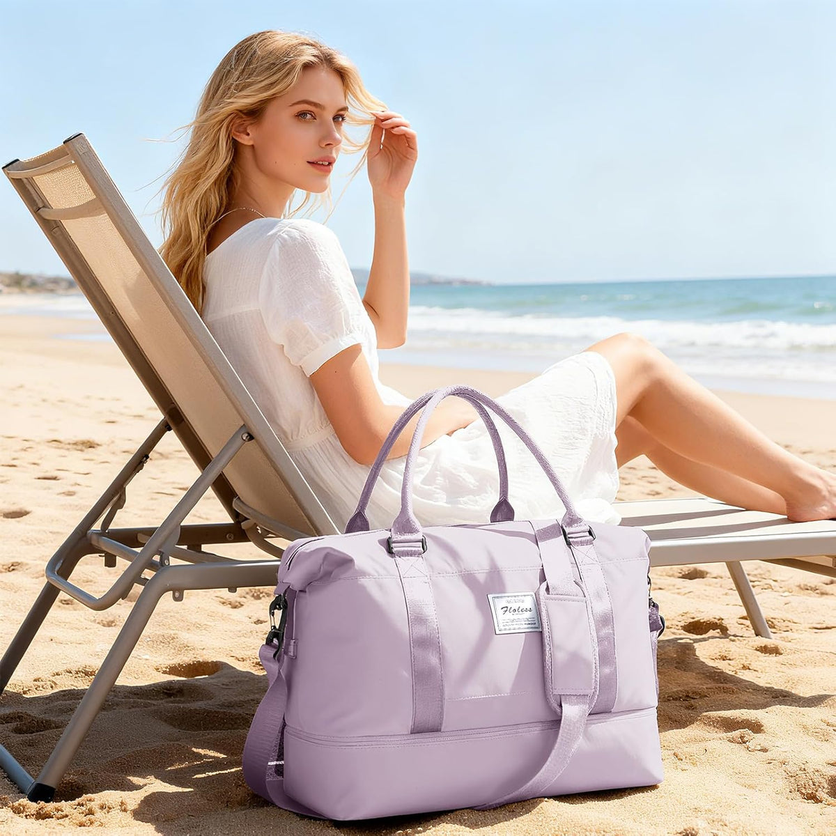Travel Duffel Bag, Sports Tote Gym Bag, Shoulder Weekender Overnight Bag for Women - Colors B