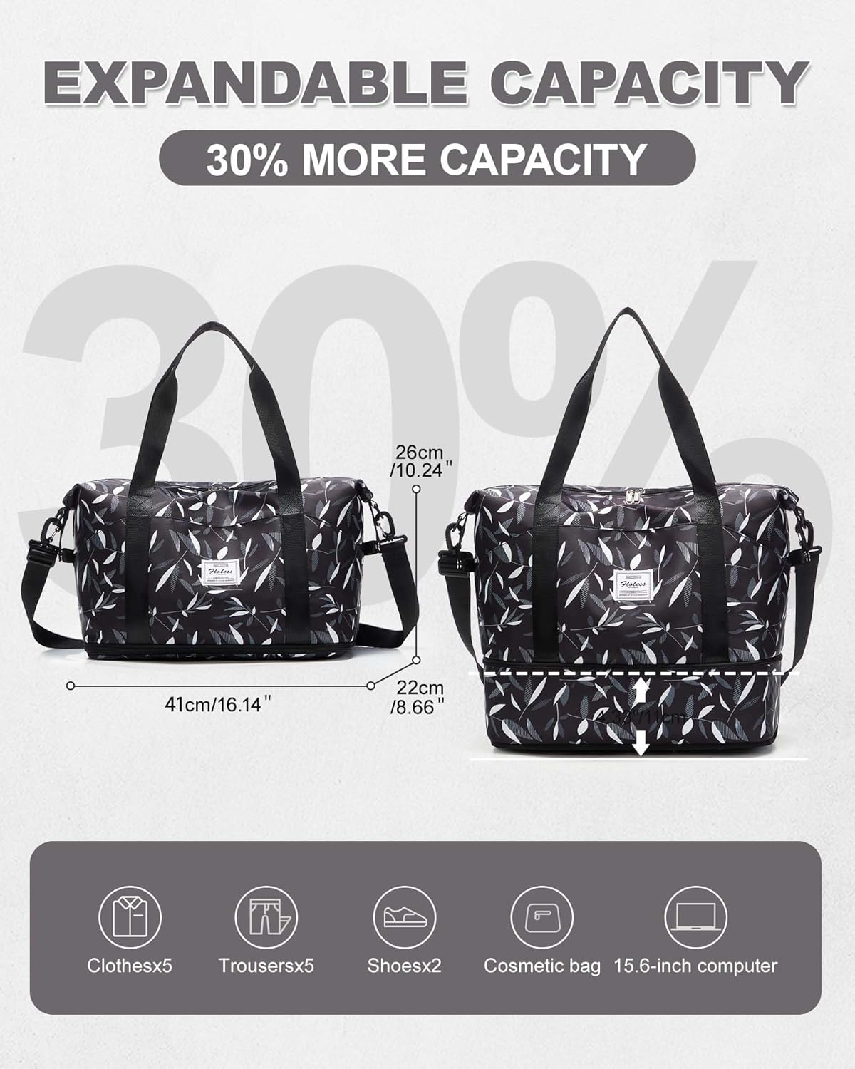 Travel Duffel Bag, Sports Tote Gym Bag, Shoulder Weekender Overnight Bag for Women - Colors B
