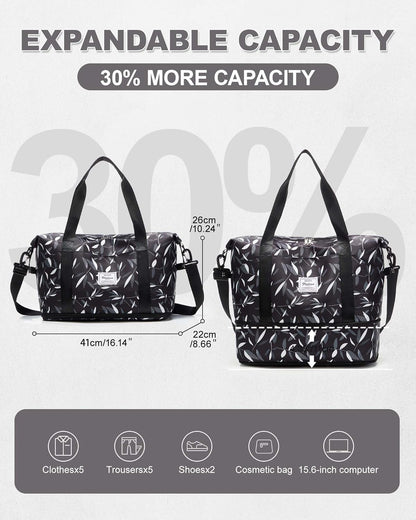 Travel Duffel Bag, Sports Tote Gym Bag, Shoulder Weekender Overnight Bag for Women - Colors B