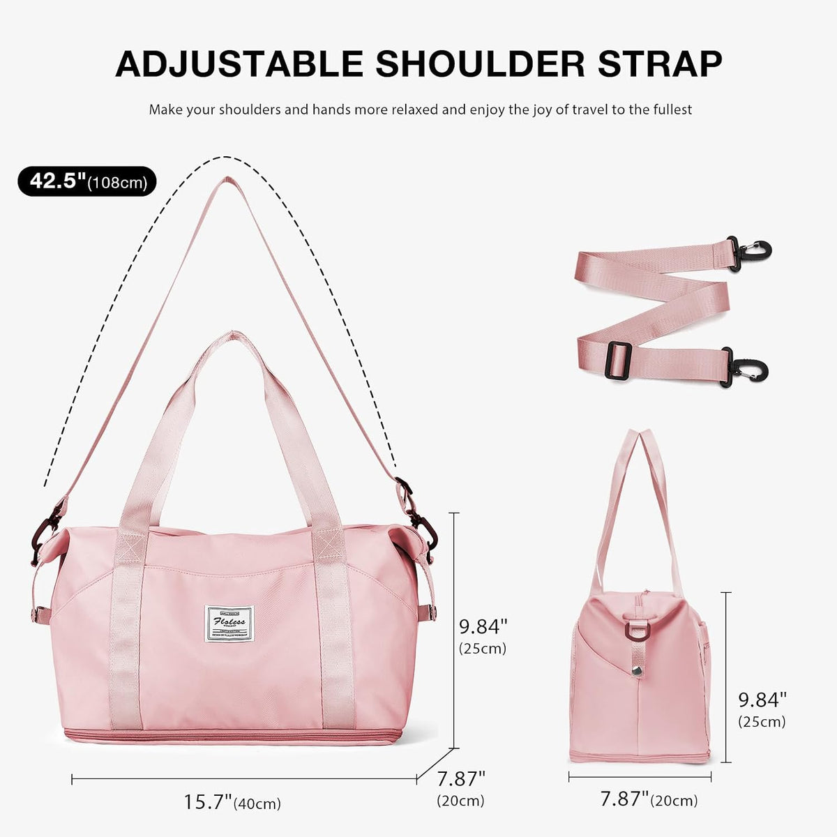 Travel Duffel Bag, Sports Tote Gym Bag, Shoulder Weekender Overnight Bag for Women - Colors B