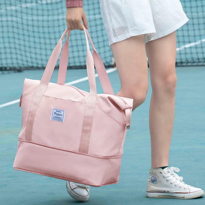 Travel Duffel Bag, Sports Tote Gym Bag, Shoulder Weekender Overnight Bag for Women - Colors B