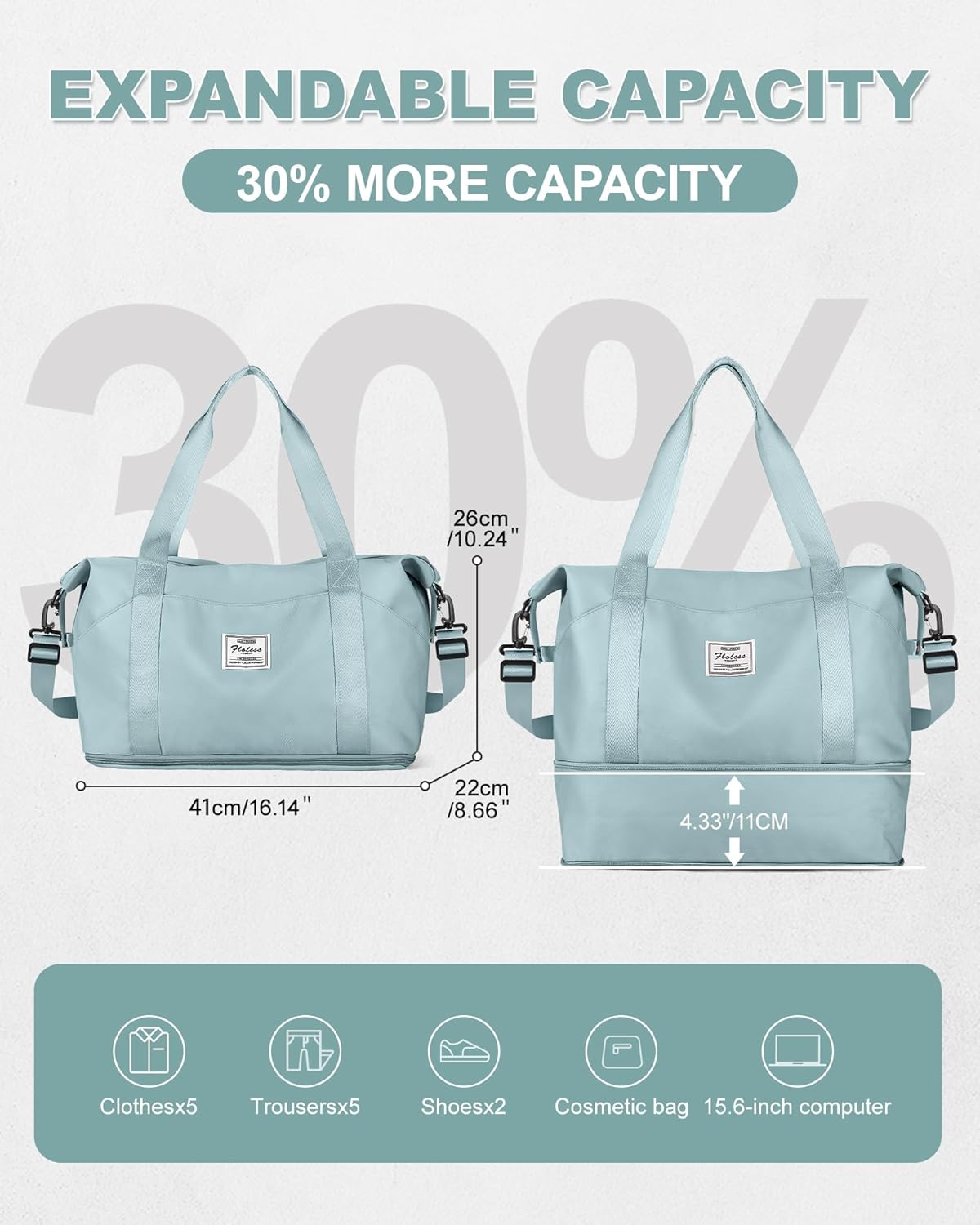 Travel Duffel Bag, Sports Tote Gym Bag, Shoulder Weekender Overnight Bag for Women - Colors B