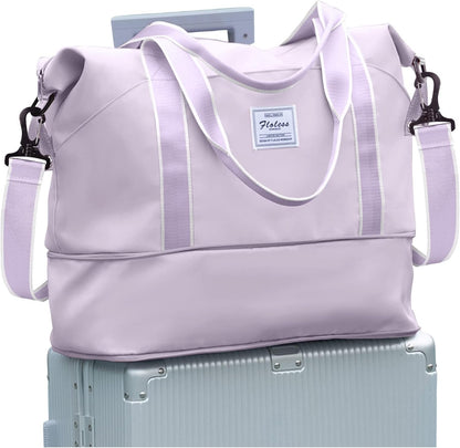 Travel Duffel Bag, Sports Tote Gym Bag, Shoulder Weekender Overnight Bag for Women - Colors B