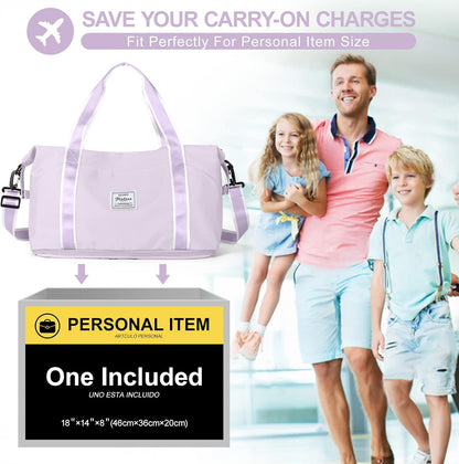 Travel Duffel Bag, Sports Tote Gym Bag, Shoulder Weekender Overnight Bag for Women - Colors B