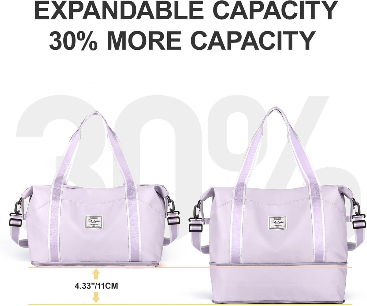Travel Duffel Bag, Sports Tote Gym Bag, Shoulder Weekender Overnight Bag for Women - Colors B