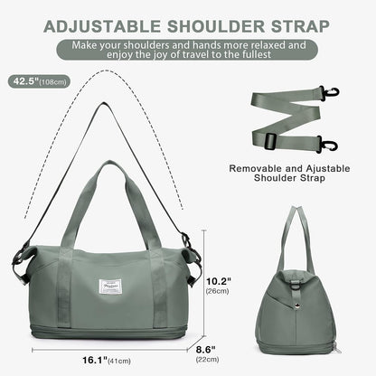 Travel Duffel Bag, Sports Tote Gym Bag, Shoulder Weekender Overnight Bag for Women - Colors B