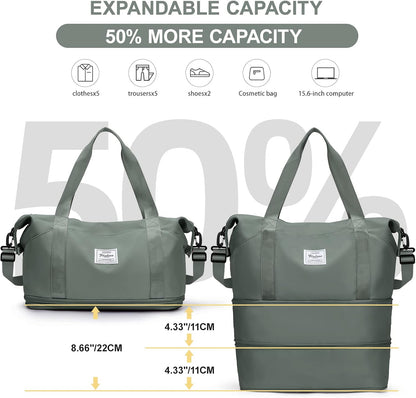 Travel Duffel Bag, Sports Tote Gym Bag, Shoulder Weekender Overnight Bag for Women - Colors B