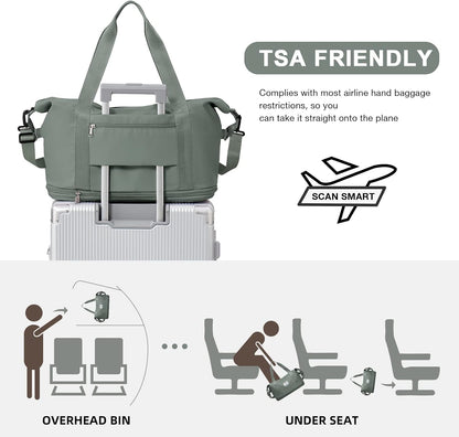 Travel Duffel Bag, Sports Tote Gym Bag, Shoulder Weekender Overnight Bag for Women - Colors B