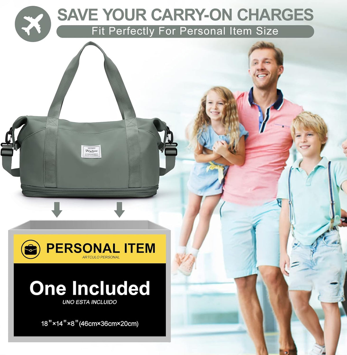 Travel Duffel Bag, Sports Tote Gym Bag, Shoulder Weekender Overnight Bag for Women - Colors B