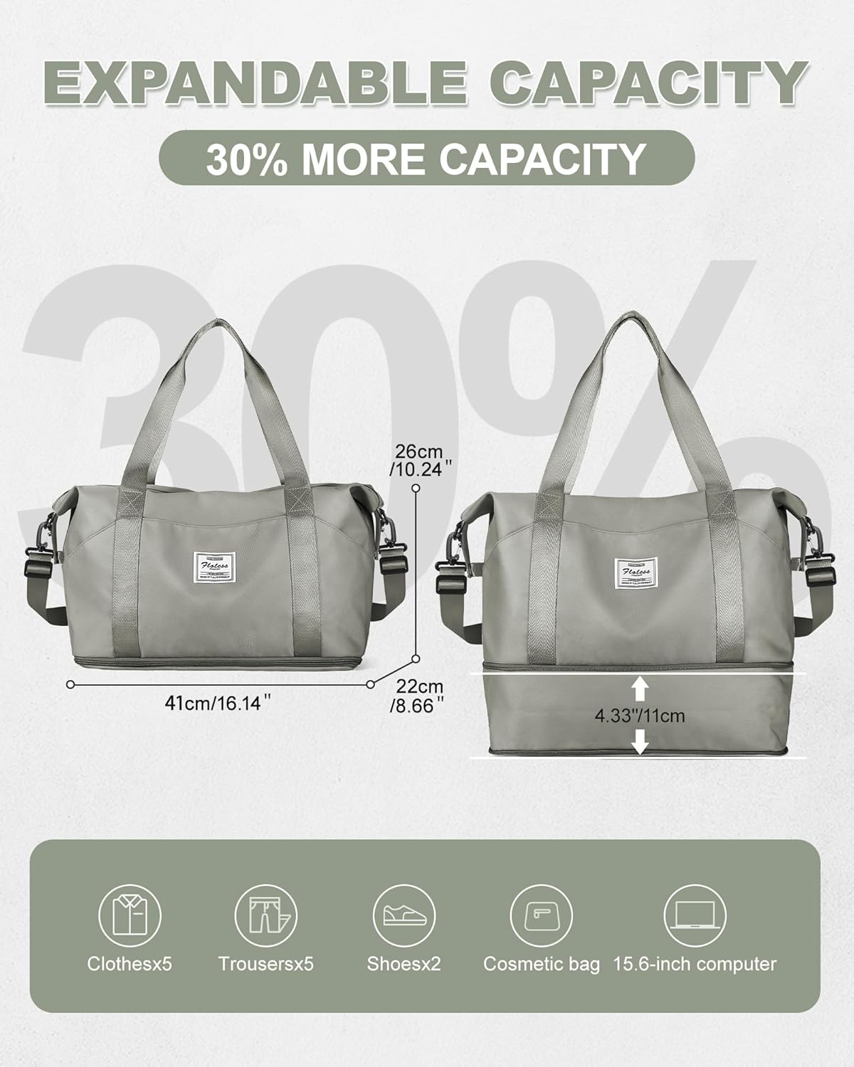 Travel Duffel Bag, Sports Tote Gym Bag, Shoulder Weekender Overnight Bag for Women - Colors B