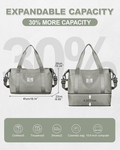 Travel Duffel Bag, Sports Tote Gym Bag, Shoulder Weekender Overnight Bag for Women - Colors B