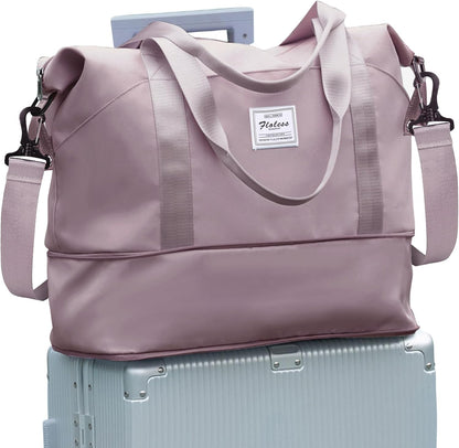 Travel Duffel Bag, Sports Tote Gym Bag, Shoulder Weekender Overnight Bag for Women - Colors B