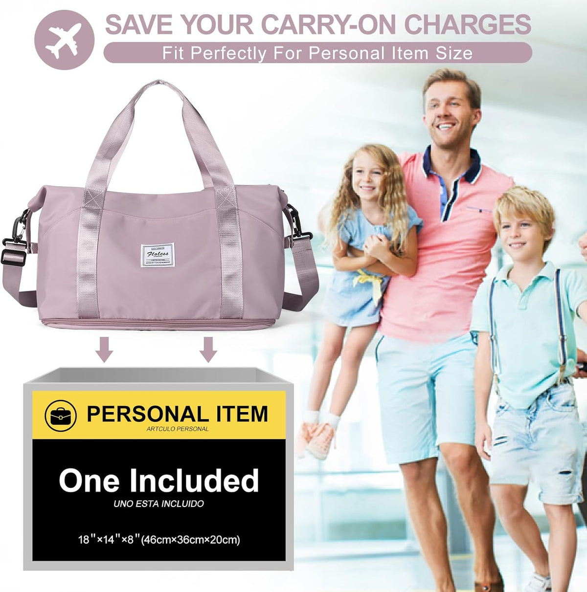 Travel Duffel Bag, Sports Tote Gym Bag, Shoulder Weekender Overnight Bag for Women - Colors B