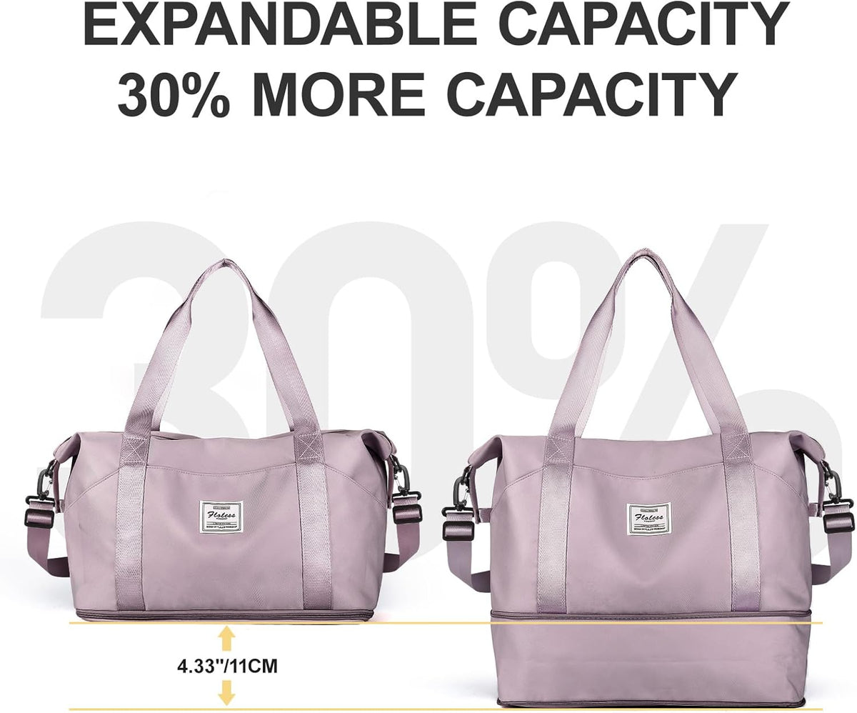 Travel Duffel Bag, Sports Tote Gym Bag, Shoulder Weekender Overnight Bag for Women - Colors B