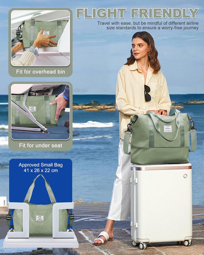 Travel Duffel Bag, Sports Tote Gym Bag, Shoulder Weekender Overnight Bag for Women - Colors B