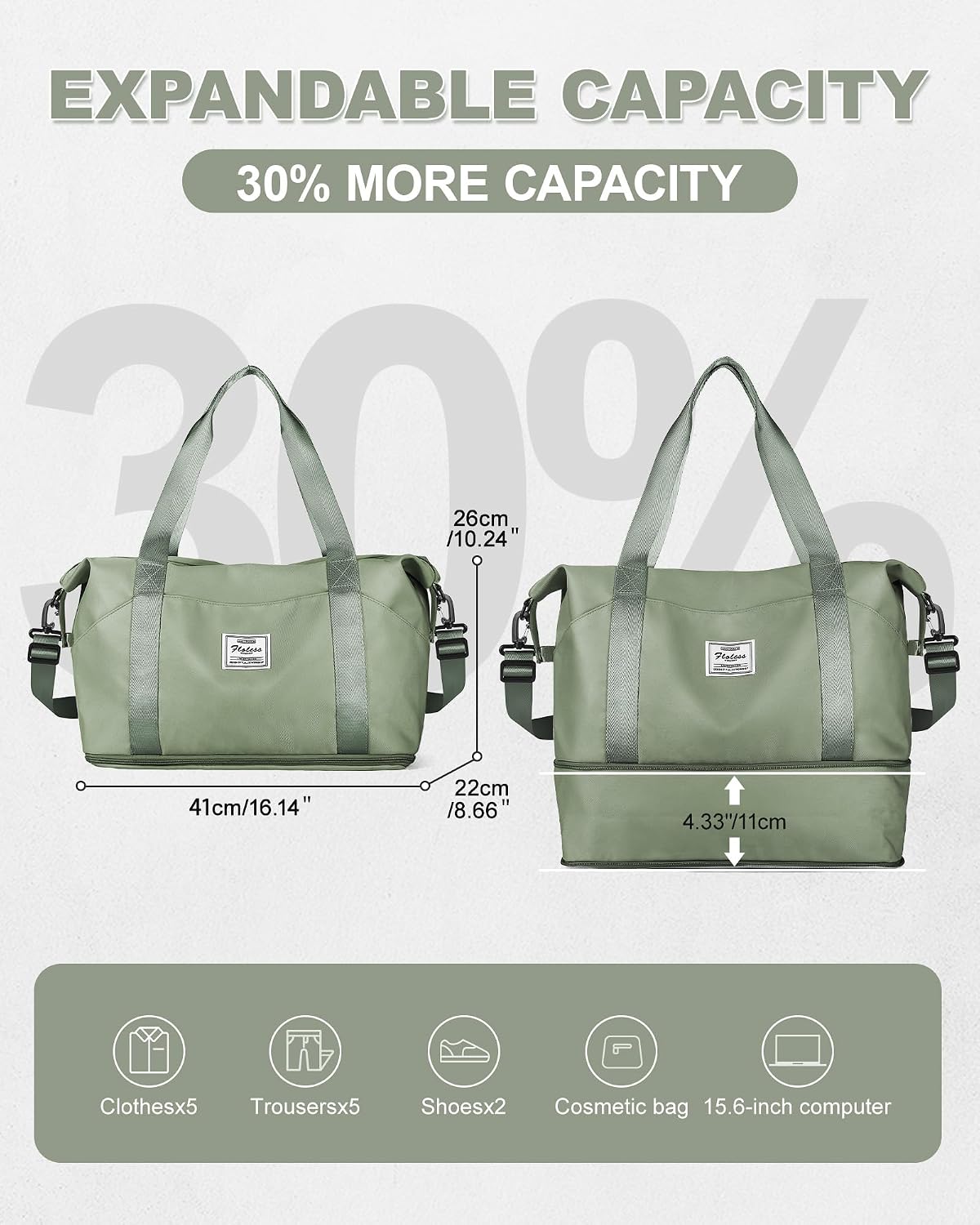 Travel Duffel Bag, Sports Tote Gym Bag, Shoulder Weekender Overnight Bag for Women - Colors B