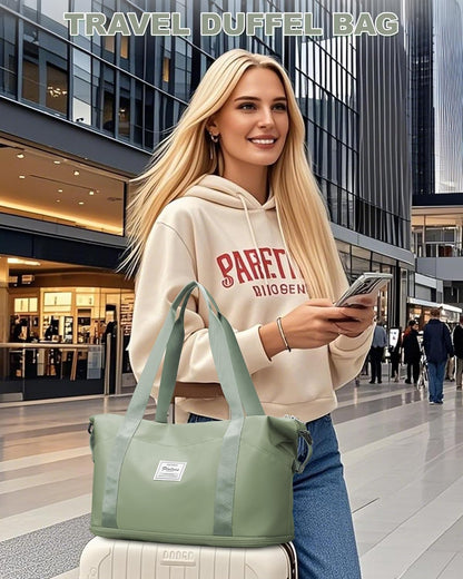 Travel Duffel Bag, Sports Tote Gym Bag, Shoulder Weekender Overnight Bag for Women - Colors B