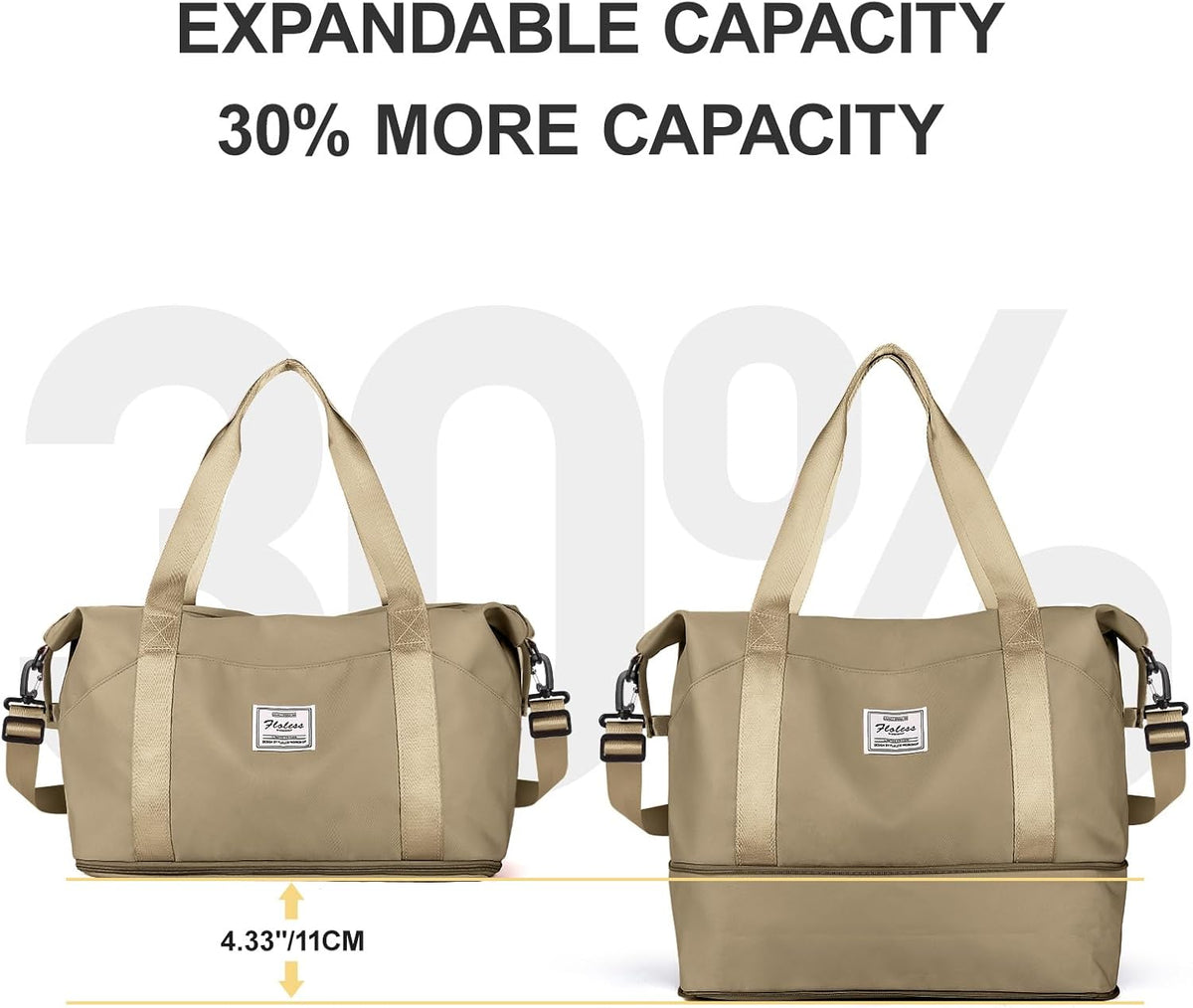 Travel Duffel Bag, Sports Tote Gym Bag, Shoulder Weekender Overnight Bag for Women - Colors B