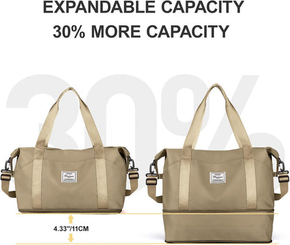 Travel Duffel Bag, Sports Tote Gym Bag, Shoulder Weekender Overnight Bag for Women - Colors B