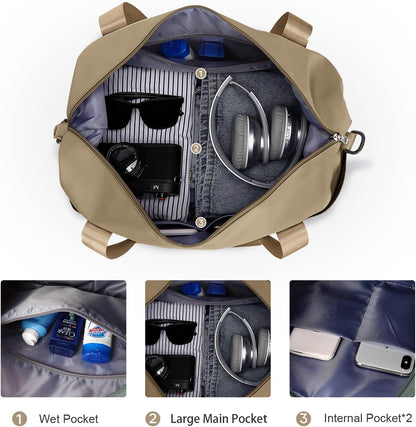 Travel Duffel Bag, Sports Tote Gym Bag, Shoulder Weekender Overnight Bag for Women - Colors B