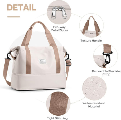 Travel Duffel Bag, Sports Tote Gym Bag, Shoulder Weekender Overnight Bag for Women - Colors B
