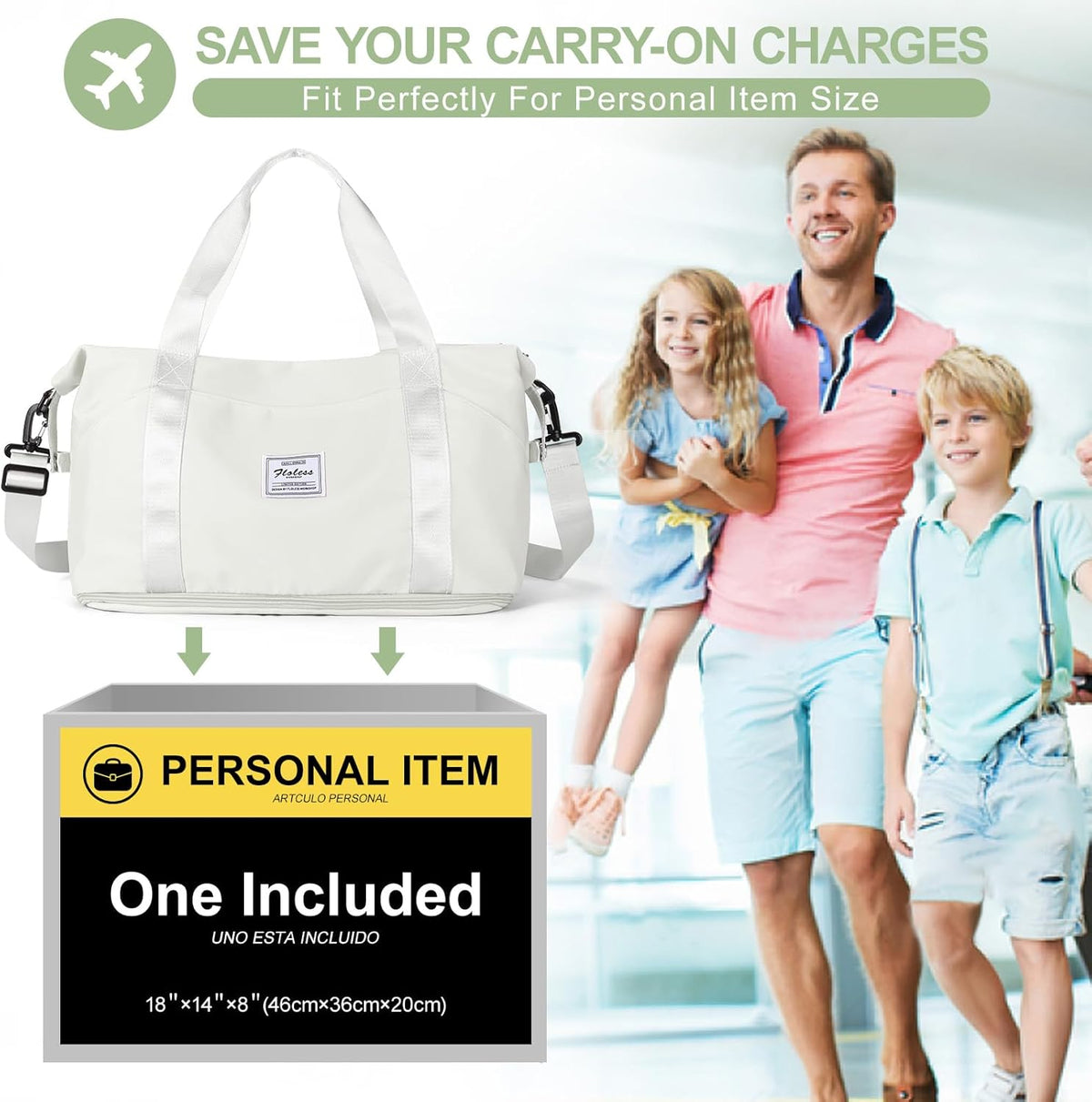 Travel Duffel Bag, Sports Tote Gym Bag, Shoulder Weekender Overnight Bag for Women - Colors B