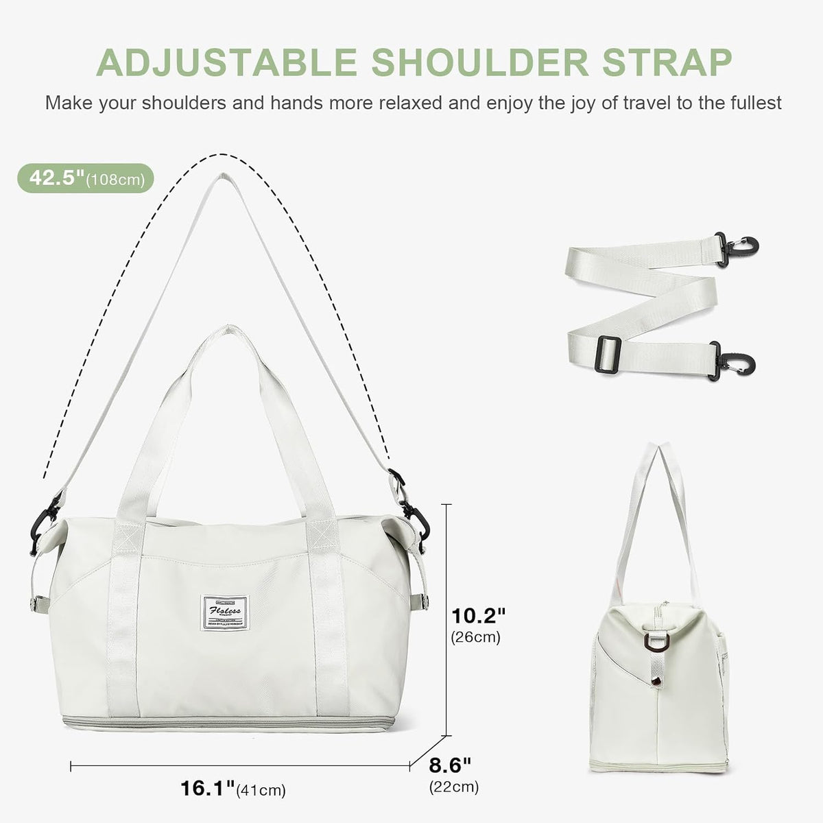 Travel Duffel Bag, Sports Tote Gym Bag, Shoulder Weekender Overnight Bag for Women - Colors B