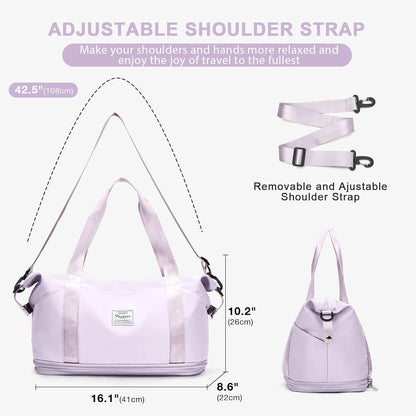 Travel Duffel Bag, Sports Tote Gym Bag, Shoulder Weekender Overnight Bag for Women - Colors B