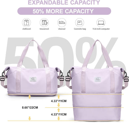 Travel Duffel Bag, Sports Tote Gym Bag, Shoulder Weekender Overnight Bag for Women - Colors B