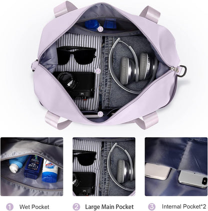 Travel Duffel Bag, Sports Tote Gym Bag, Shoulder Weekender Overnight Bag for Women - Colors B