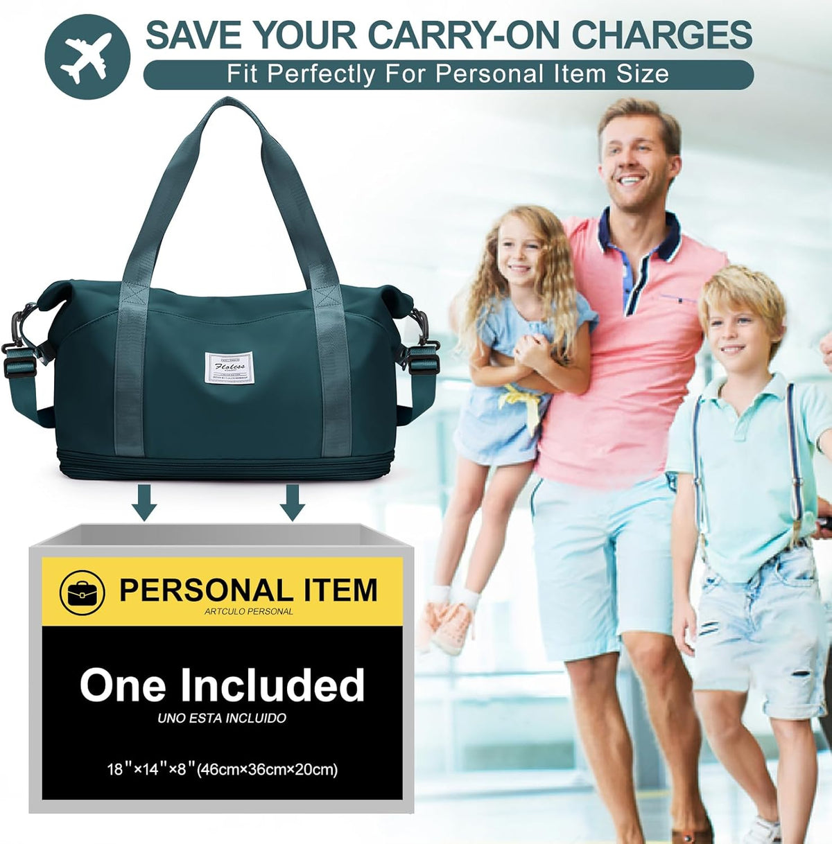 Travel Duffel Bag, Sports Tote Gym Bag, Shoulder Weekender Overnight Bag for Women - Colors B
