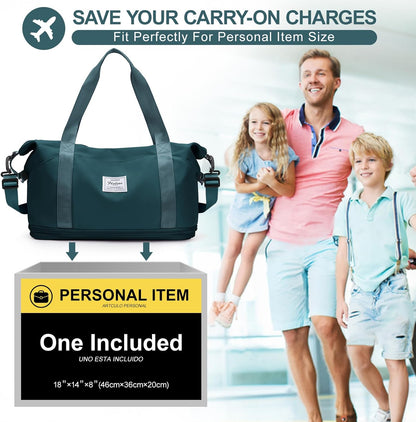 Travel Duffel Bag, Sports Tote Gym Bag, Shoulder Weekender Overnight Bag for Women - Colors B