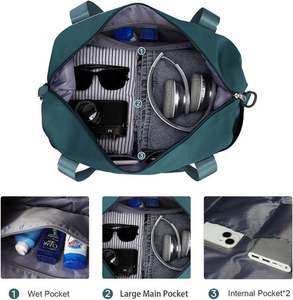 Travel Duffel Bag, Sports Tote Gym Bag, Shoulder Weekender Overnight Bag for Women - Colors B