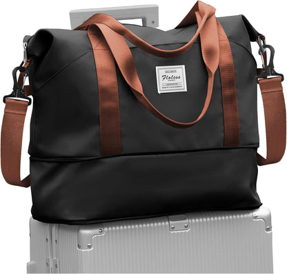 Travel Duffel Bag, Sports Tote Gym Bag, Shoulder Weekender Overnight Bag for Women - Colors B