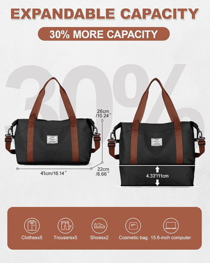 Travel Duffel Bag, Sports Tote Gym Bag, Shoulder Weekender Overnight Bag for Women - Colors B