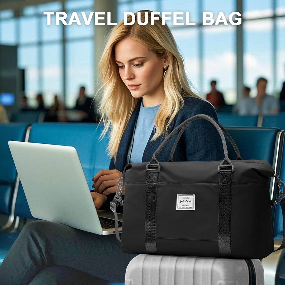 Travel Duffel Bag, Sports Tote Gym Bag, Shoulder Weekender Overnight Bag for Women - Colors B