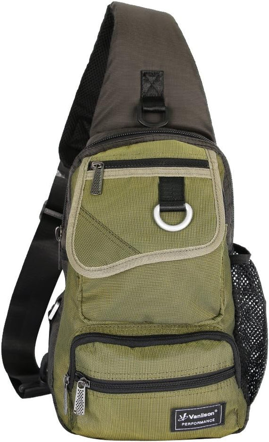 Sling Bag Chest Shoulder Backpack Crossbody Multipurpose Daypack For Men Women Black