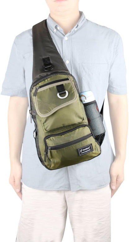 Sling Bag Chest Shoulder Backpack Crossbody Multipurpose Daypack For Men Women Black