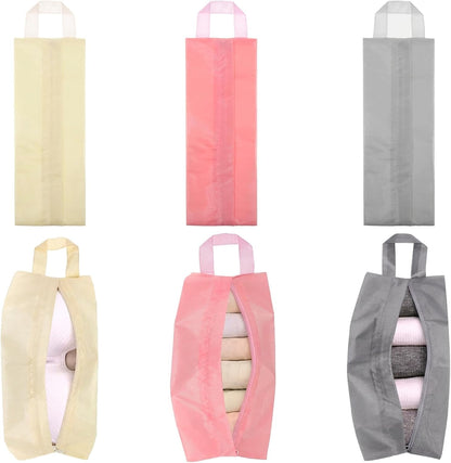 6pcs Underwear Organizer Bag Travel, Portable Underwear Travel Bag, Underwears Packing Cube with Zipper for Women and Men Socks, 3 Colors