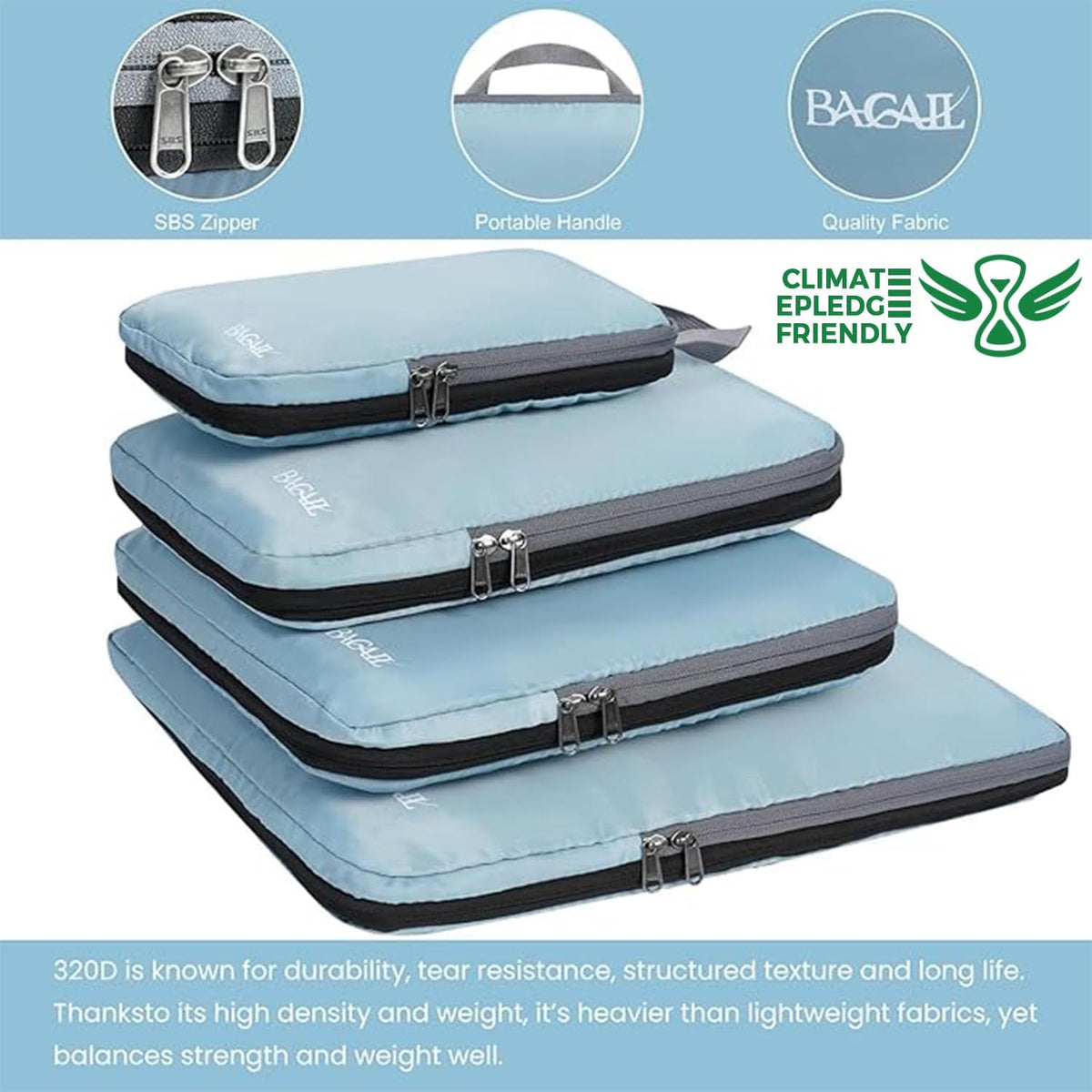 4 Set/6 Set/8 Set Compression Packing Cubes Travel Accessories Expandable Packing Organizers (Half Mesh, 6-Black) - Colors A