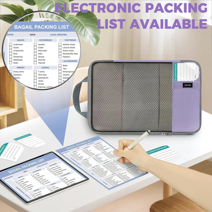 4 Set/6 Set/8 Set Compression Packing Cubes Travel Accessories Expandable Packing Organizers (Half Mesh, 6-Black) - Colors A