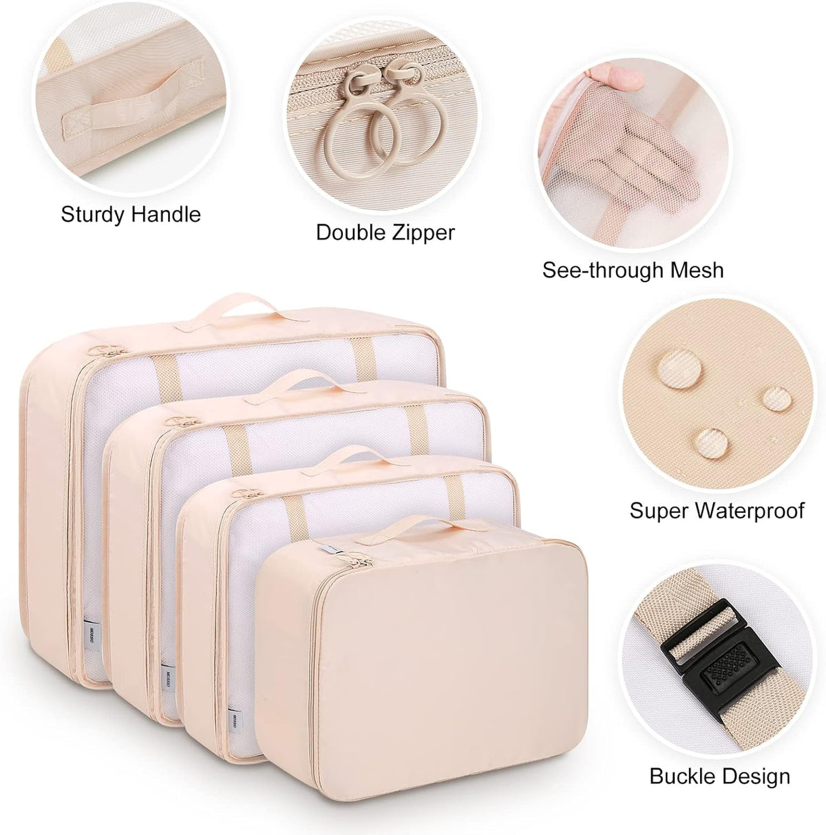 9 Set Packing Cubes with Shoe Bag & Electronics Bag - Luggage Organizers Suitcase Travel Accessories