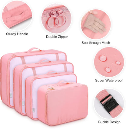 9 Set Packing Cubes with Shoe Bag & Electronics Bag - Luggage Organizers Suitcase Travel Accessories