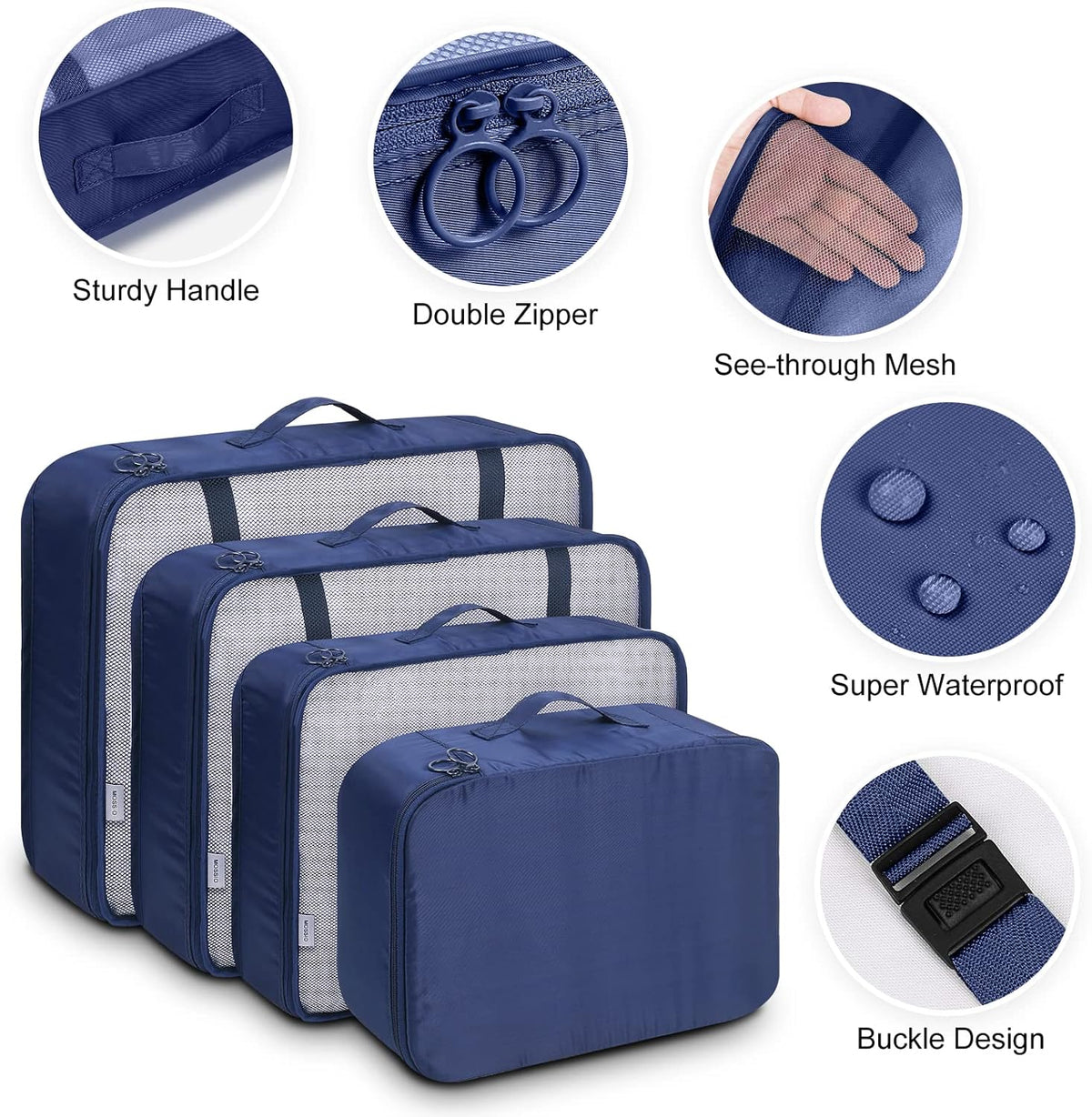 9 Set Packing Cubes with Shoe Bag & Electronics Bag - Luggage Organizers Suitcase Travel Accessories