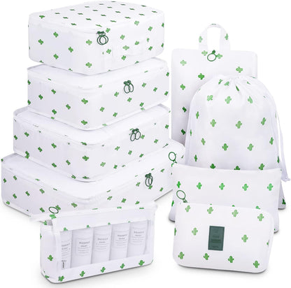 9 Set Packing Cubes with Shoe Bag & Electronics Bag - Luggage Organizers Suitcase Travel Accessories